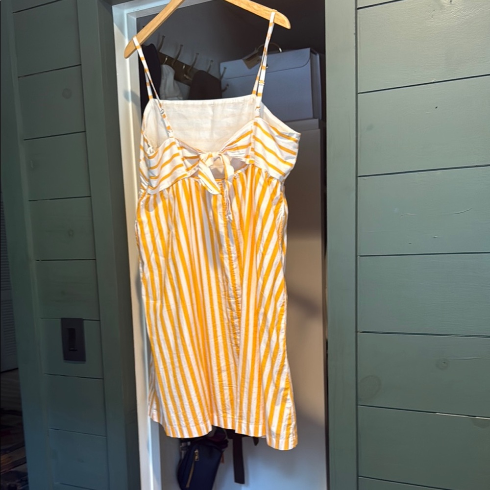 Jcrew Yellow and White Striped Dress